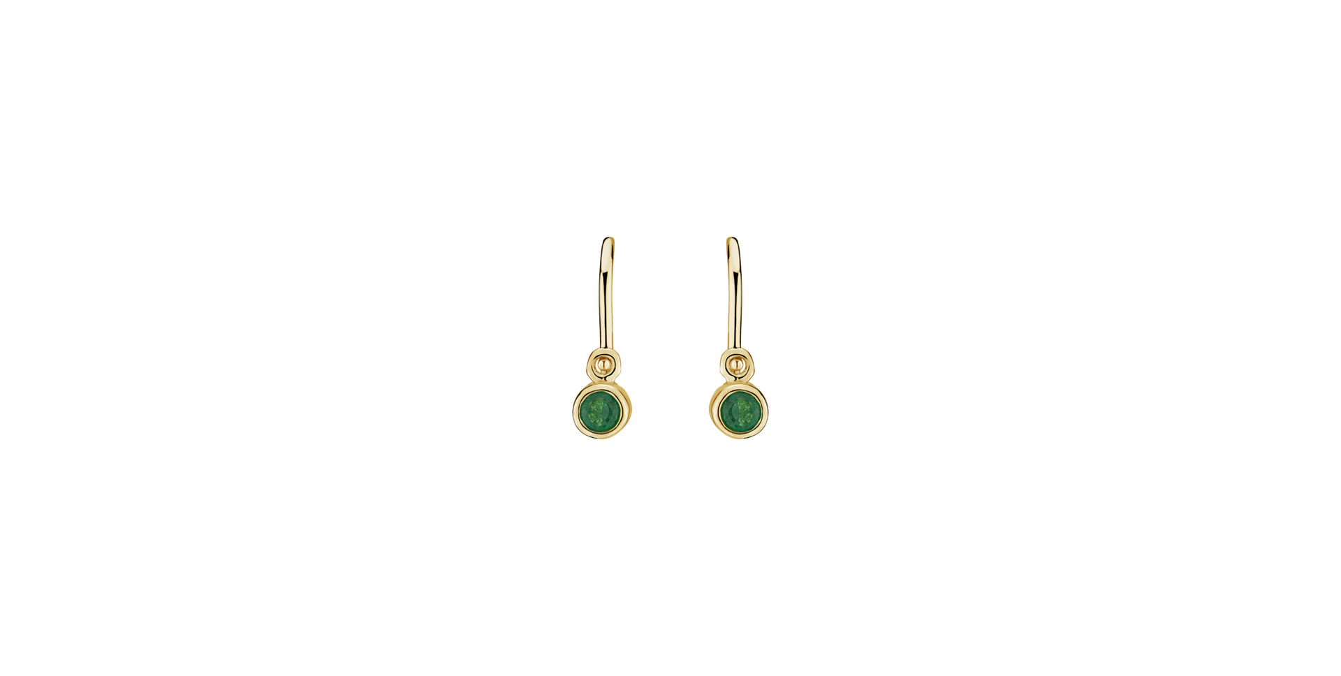Children's earrings with Emerald Little Gem