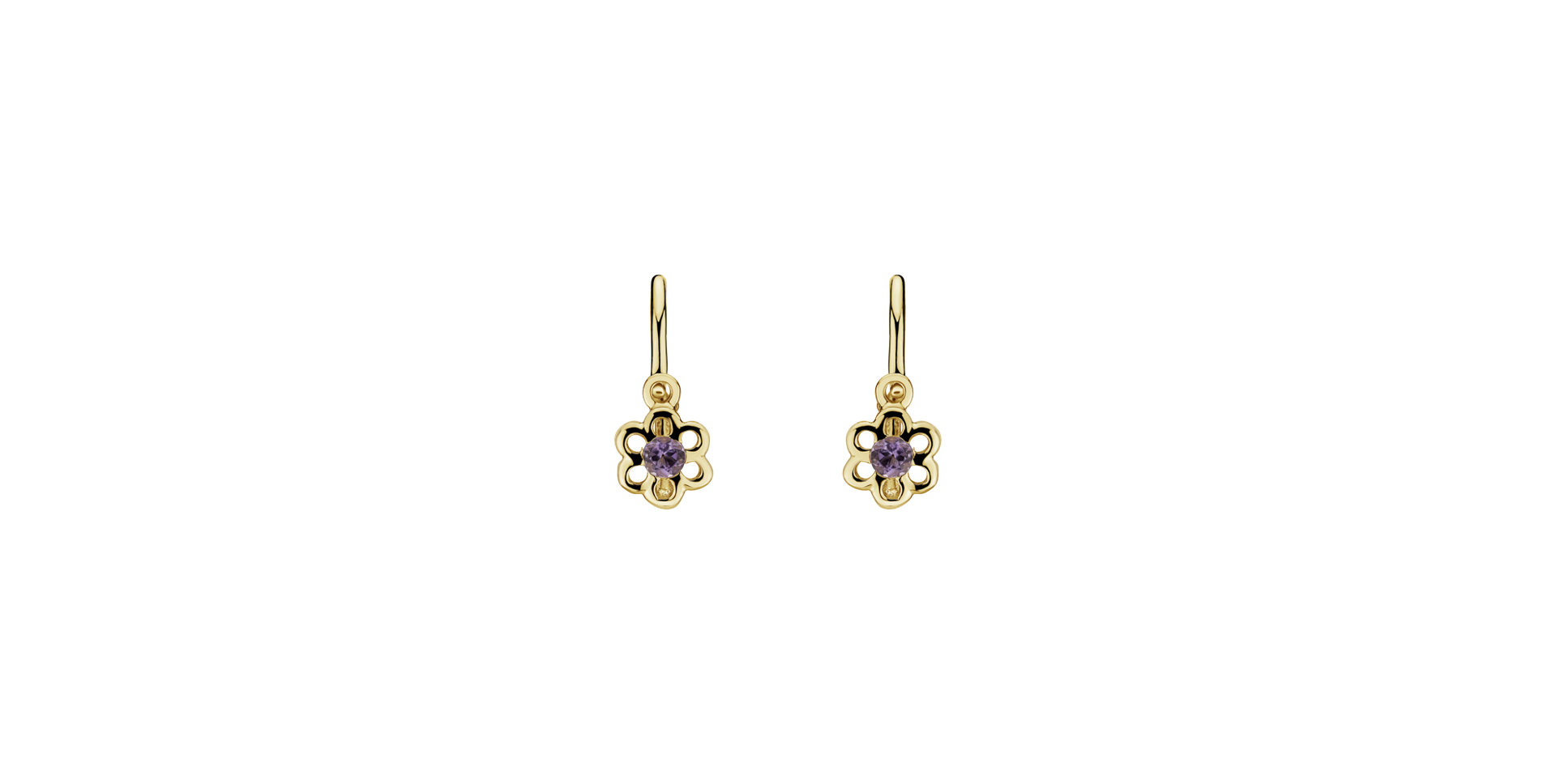 Children's earrings with Amethyst Printemps