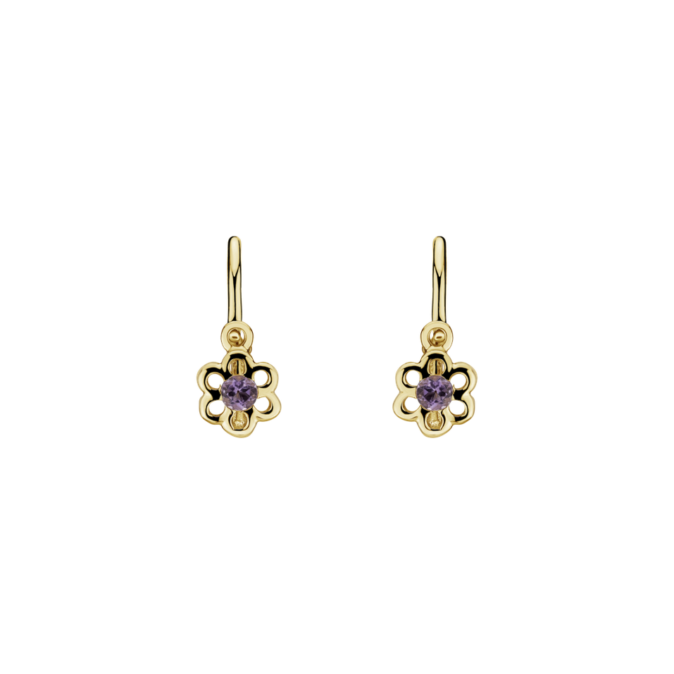 Children's earrings with Amethyst Printemps