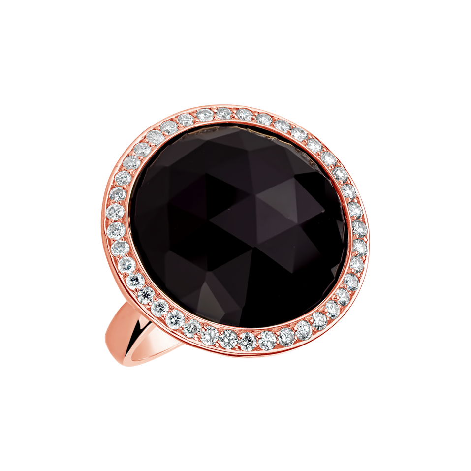 Diamond ring with Onyx Freccia