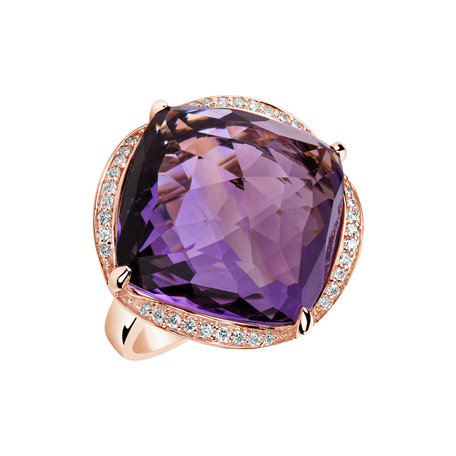 Diamond rings with Amethyst The Night Abyss