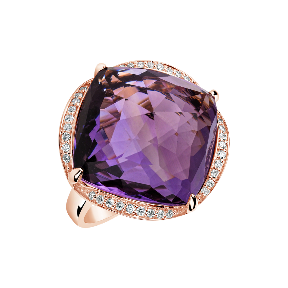 Diamond rings with Amethyst The Night Abyss