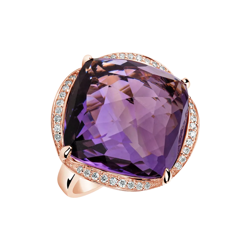 Diamond rings with Amethyst The Night Abyss