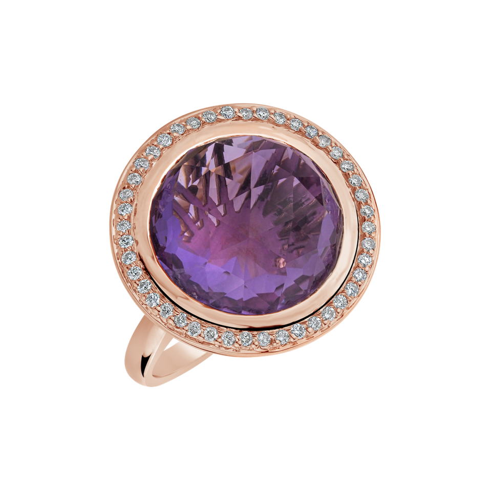 Diamond rings with Amethyst Astral Eminence