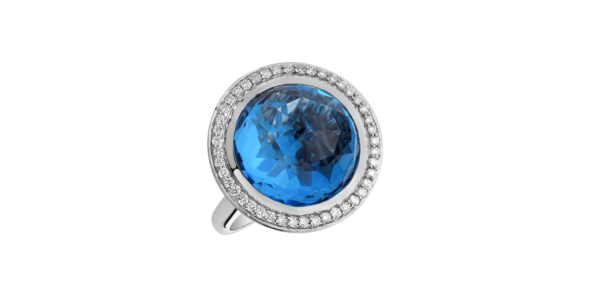 Diamond ring with Topaz Freccia