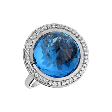 Diamond ring with Topaz Freccia