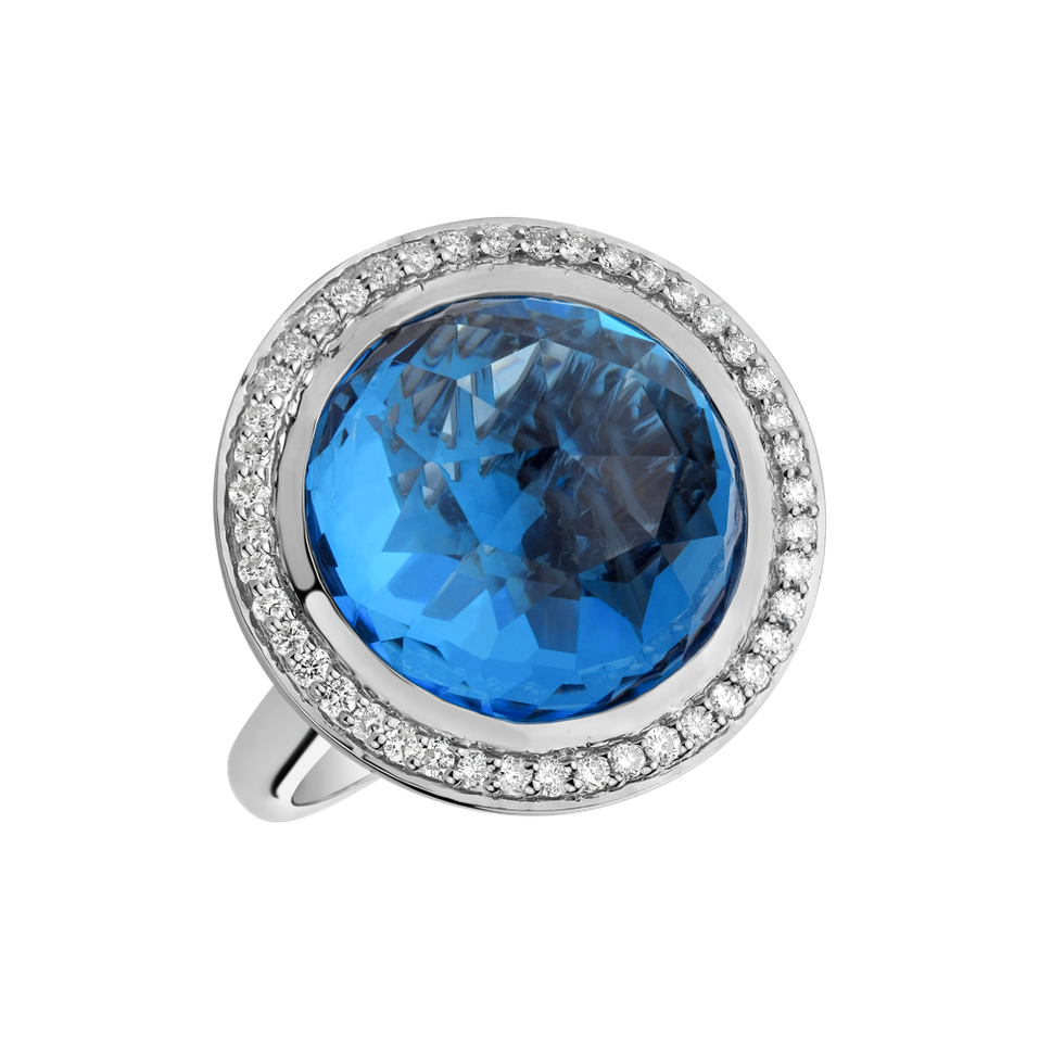 Diamond ring with Topaz Freccia