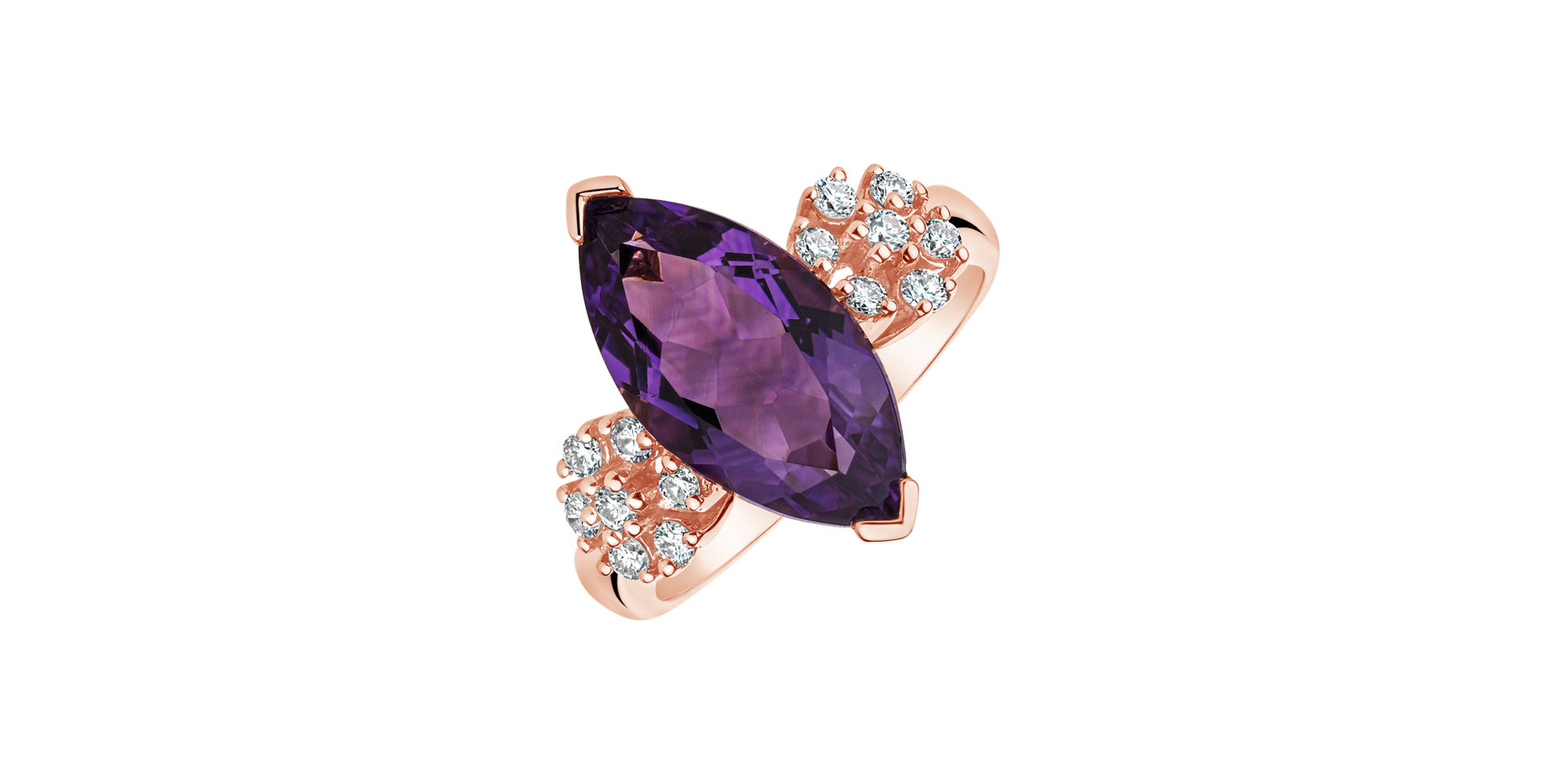 Diamond rings with Amethyst Bali