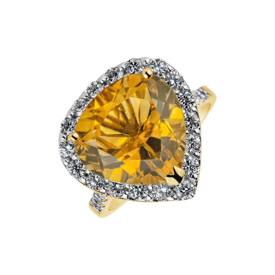 Ring with Citrine and diamonds Heavenly Love