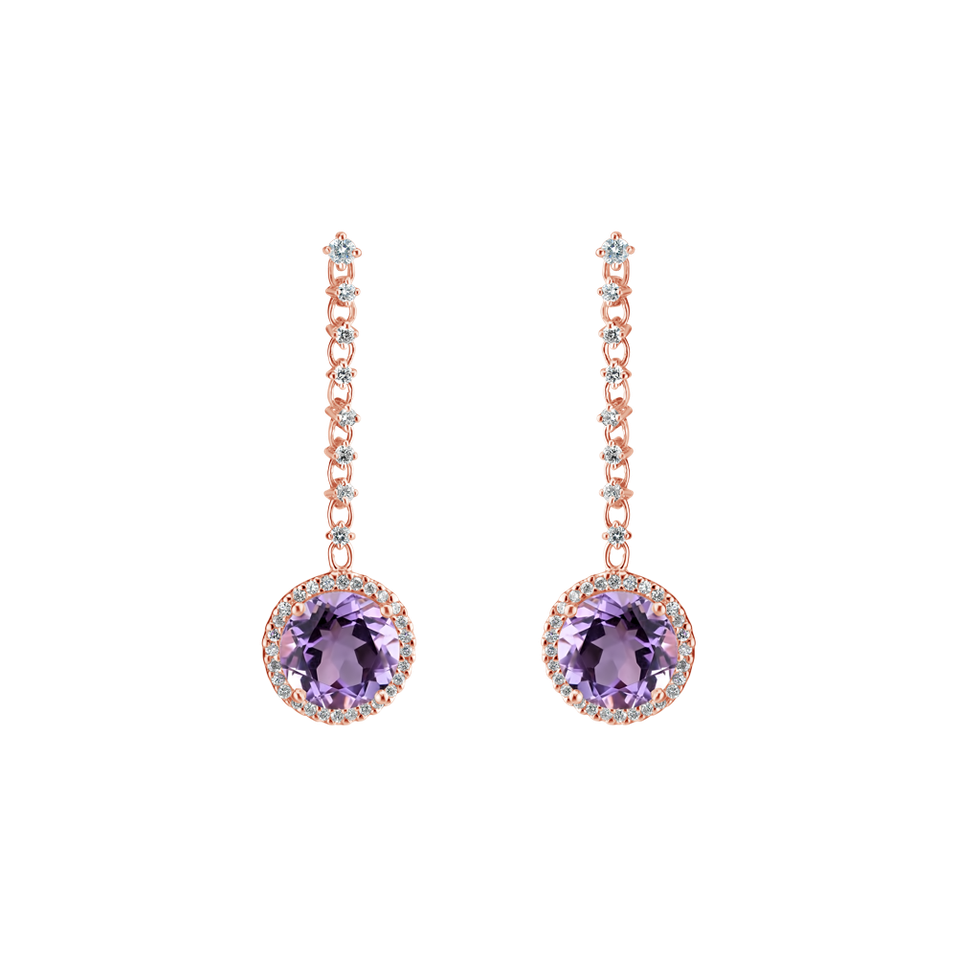 Diamond earrings with Amethyst Chivalry