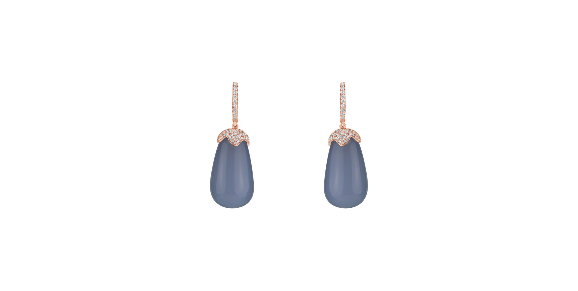 Diamond earrings with Chalcedony Soraya