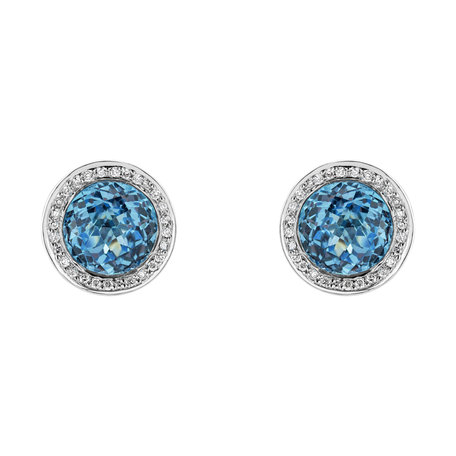 Diamond earrings with Topaz Monde
