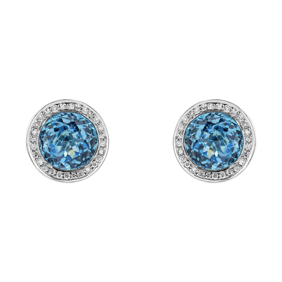 Diamond earrings with Topaz Monde