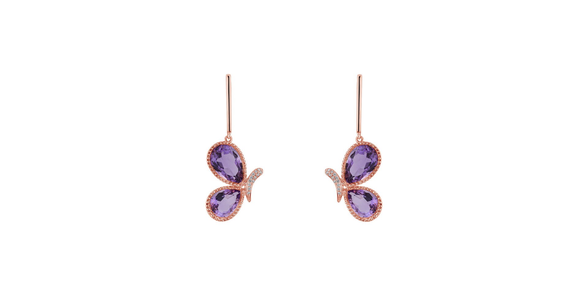 Diamond earrings with Amethyst Ultra Beauty