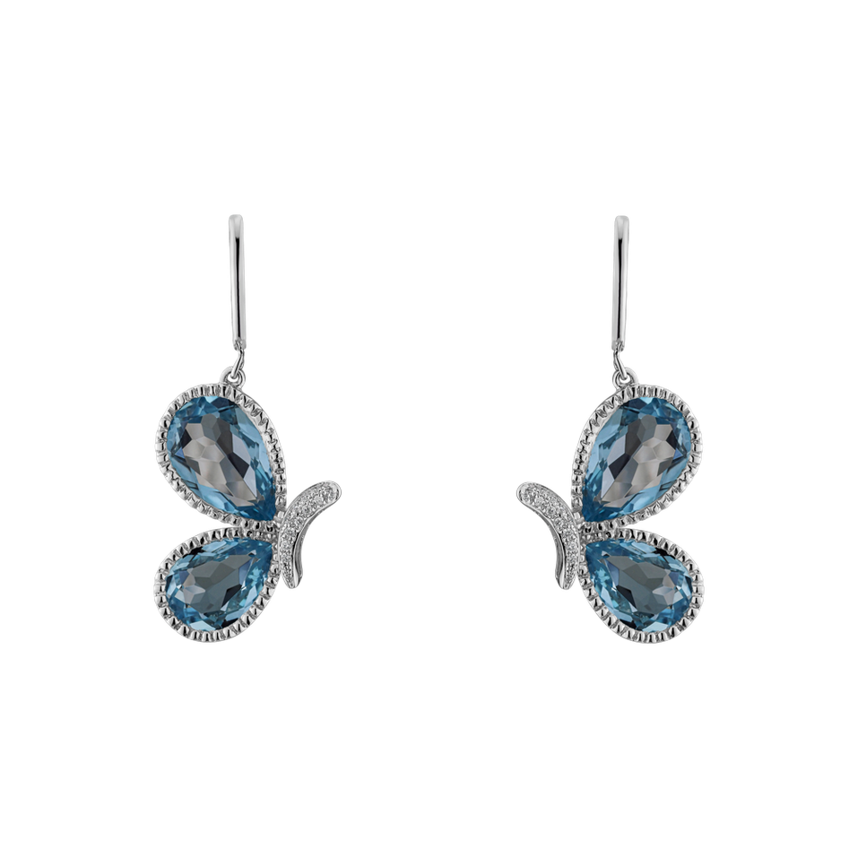 Diamond earrings and Topaz Wings of the Sky