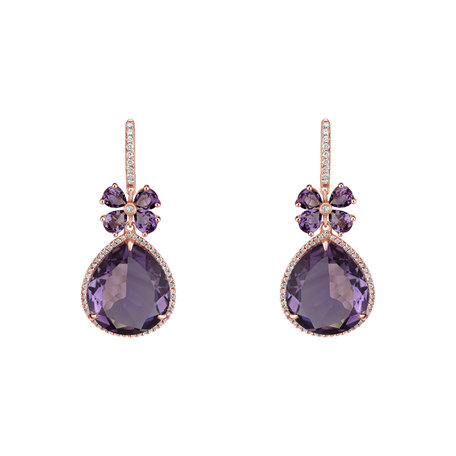 Diamond earrings with Amethyst Freida