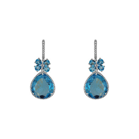 Diamond earrings with Topaz Freida