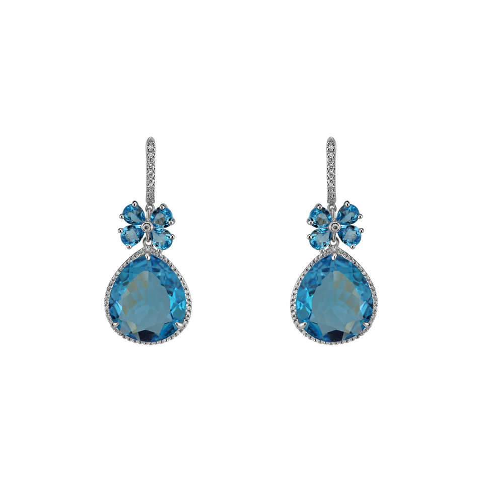Diamond earrings with Topaz Freida