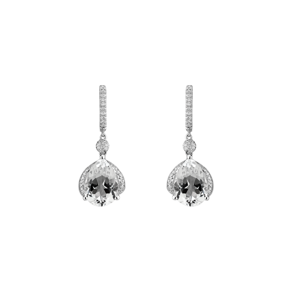 Diamond earrings with Topaz Chevalier