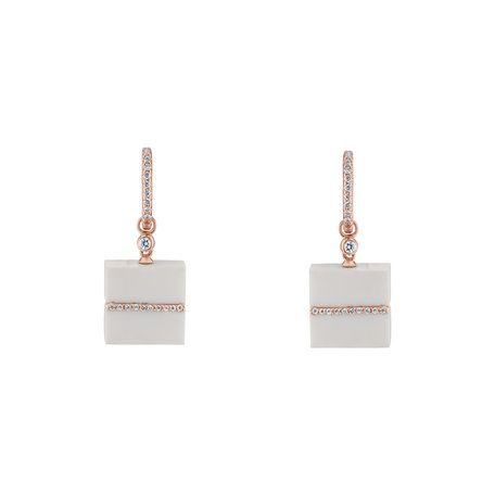 Diamond earrings with Agate Fairy Land