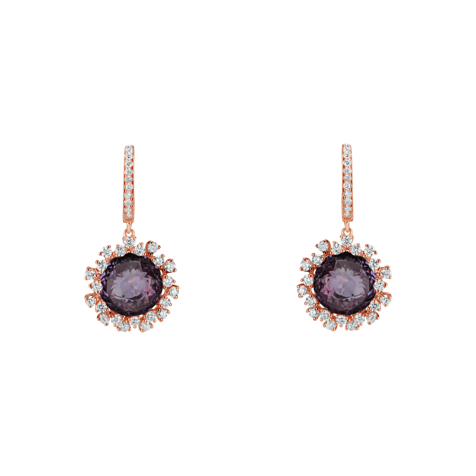 Diamond earrings with Amethyst Vera