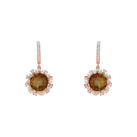 Diamond earrings with Citríne Vera