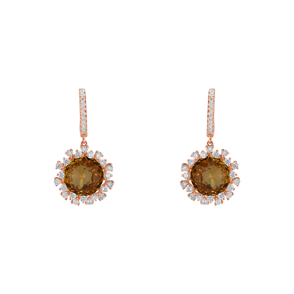 Diamond earrings with Citríne Vera