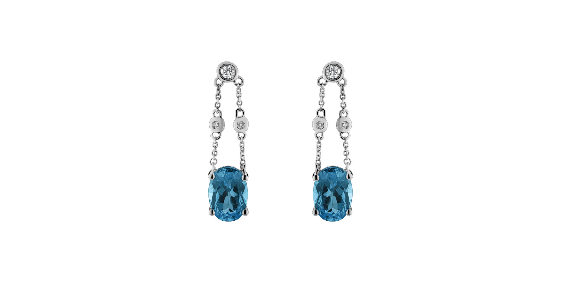 Diamond earrings with Topaz Teressa