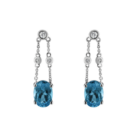 Diamond earrings with Topaz Teressa
