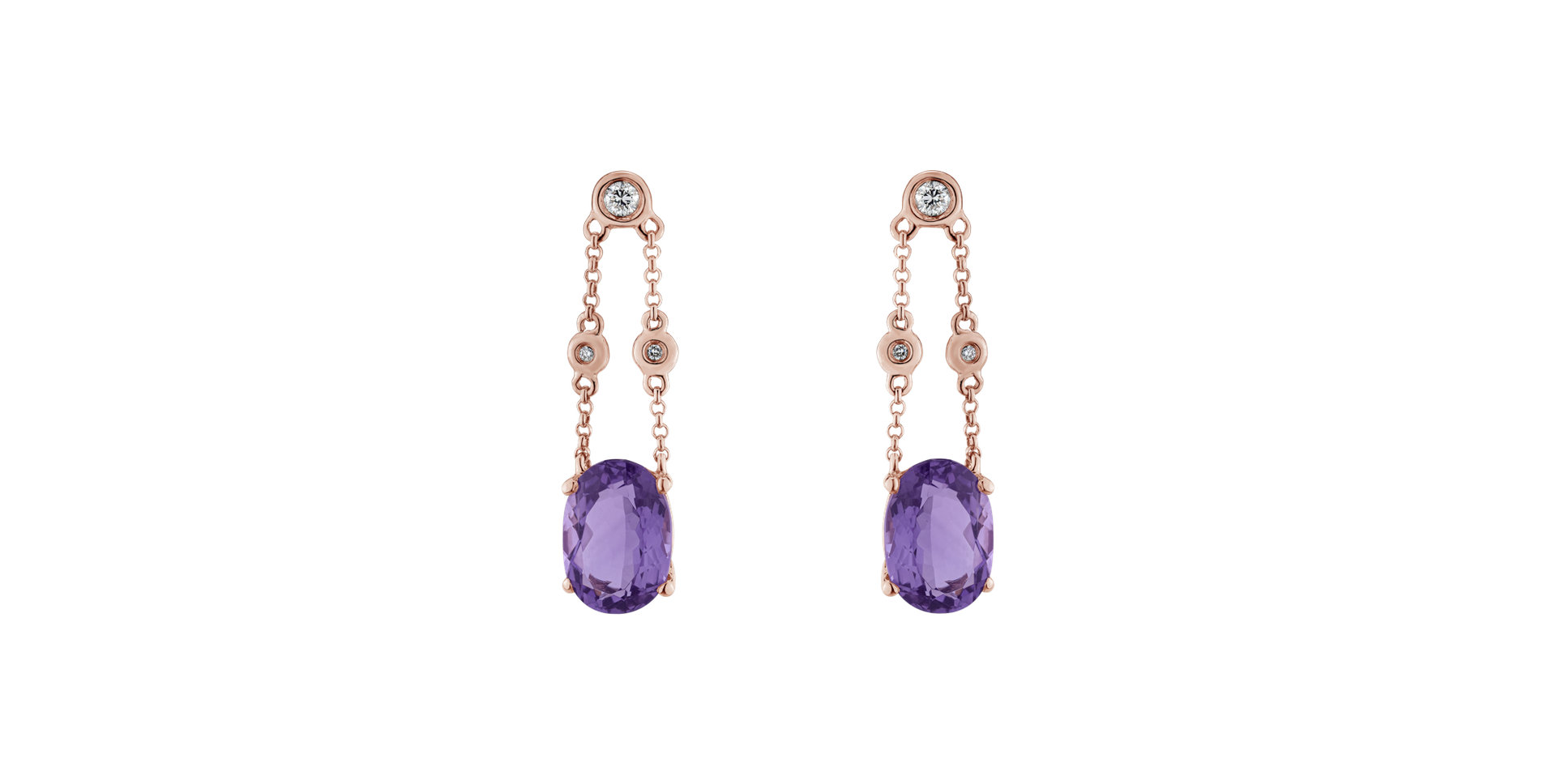 Diamond earrings with Amethyst Teressa