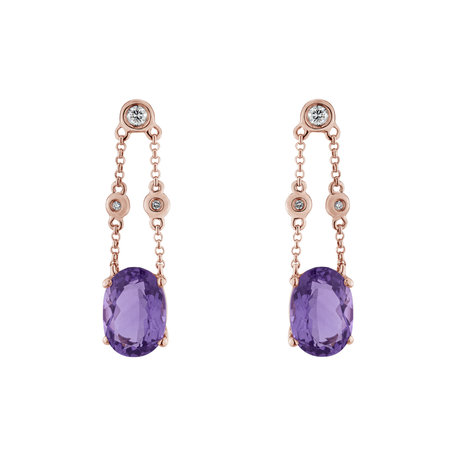 Diamond earrings with Amethyst Teressa