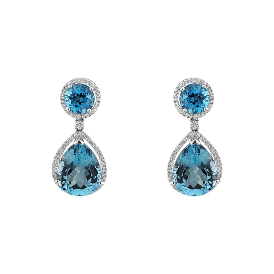 Diamond earrings with Topaz Vedas