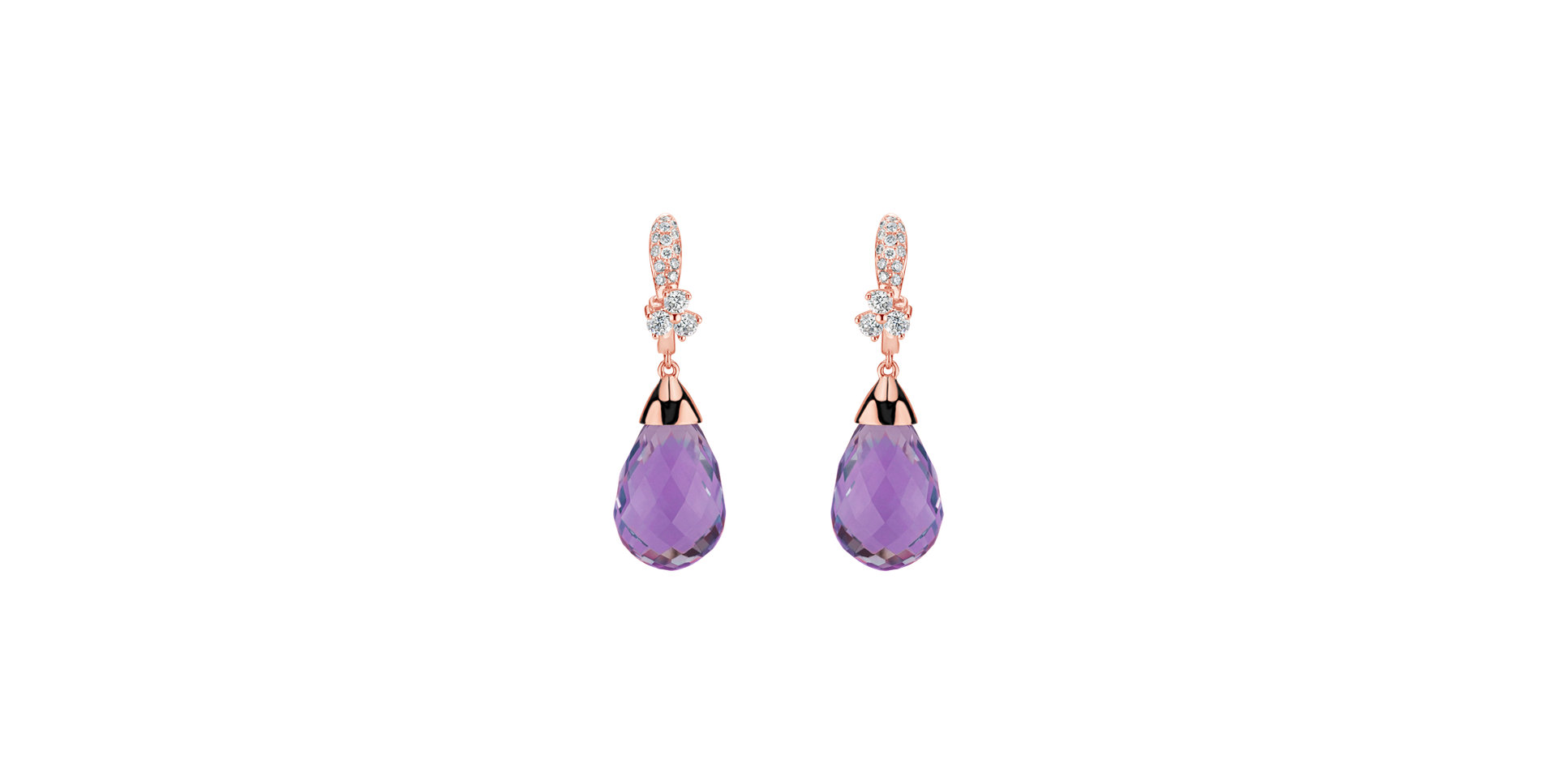 Diamond earrings with Amethyst Nena