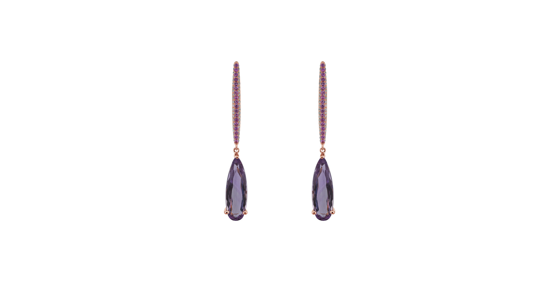 Diamond earrings with Amethyst and Sapphire Chanson