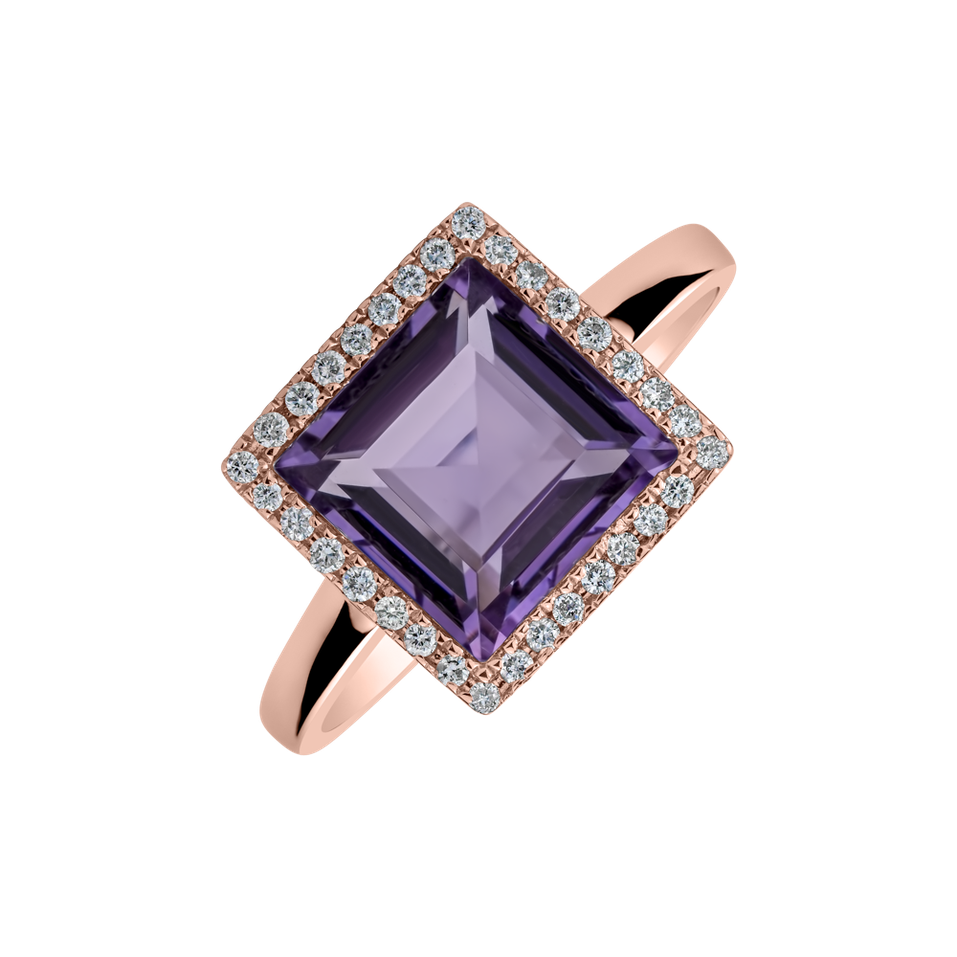 Diamond rings with Amethyst Oblige