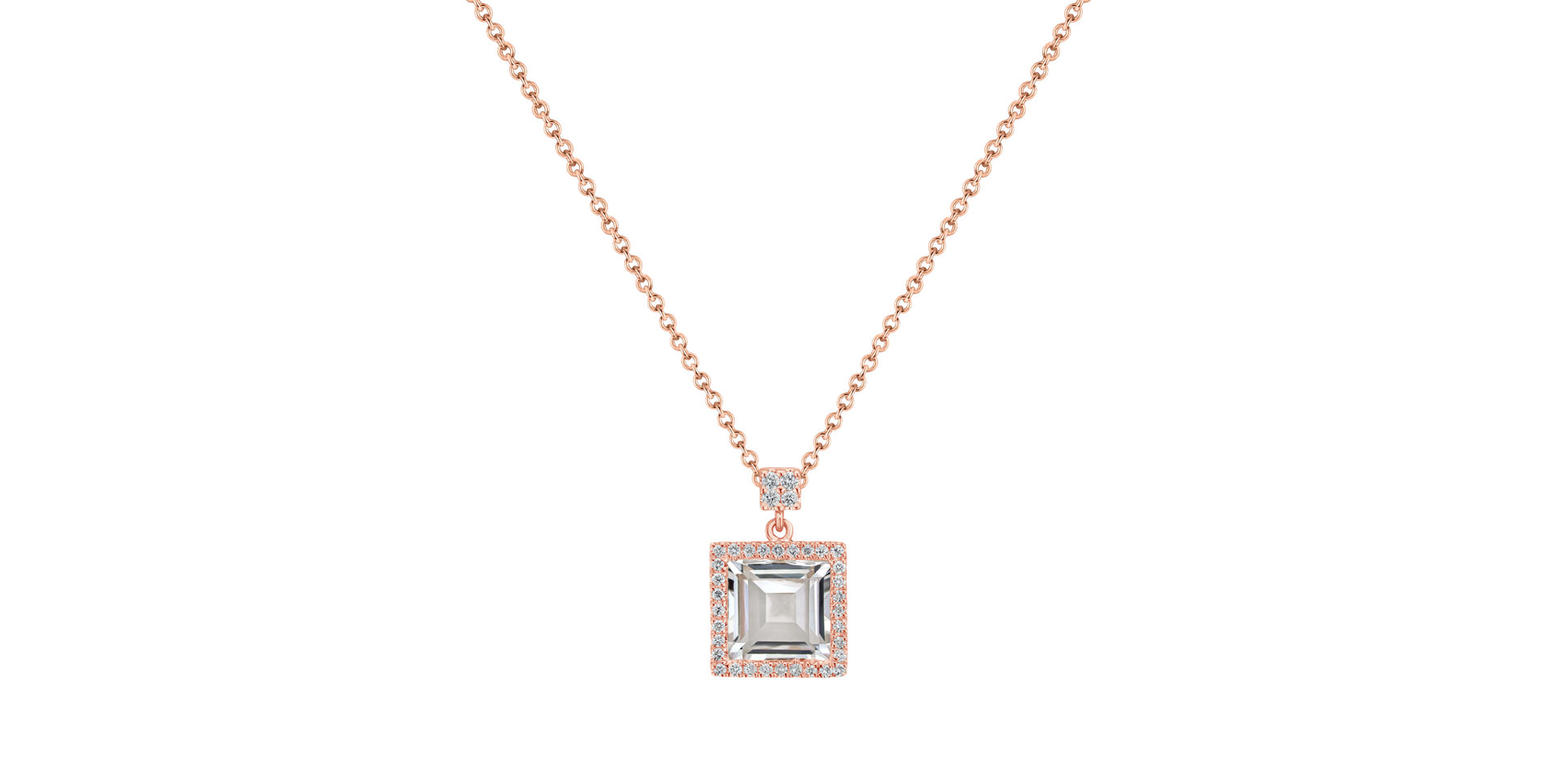 Diamond pendant and necklace withTopaz Alvar