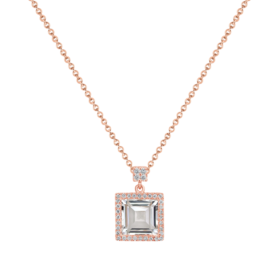 Diamond pendant and necklace withTopaz Alvar