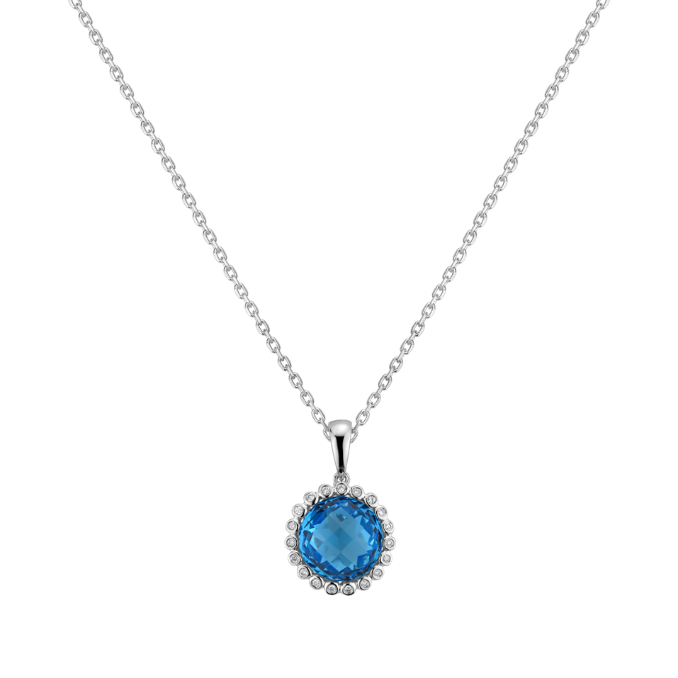 Diamond pendant with Topaz En Chantant