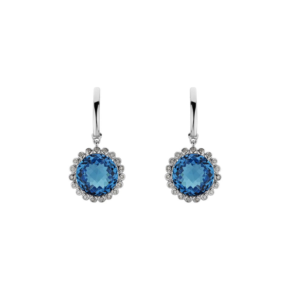 Diamond earrings with Topaz Radiant Aurora