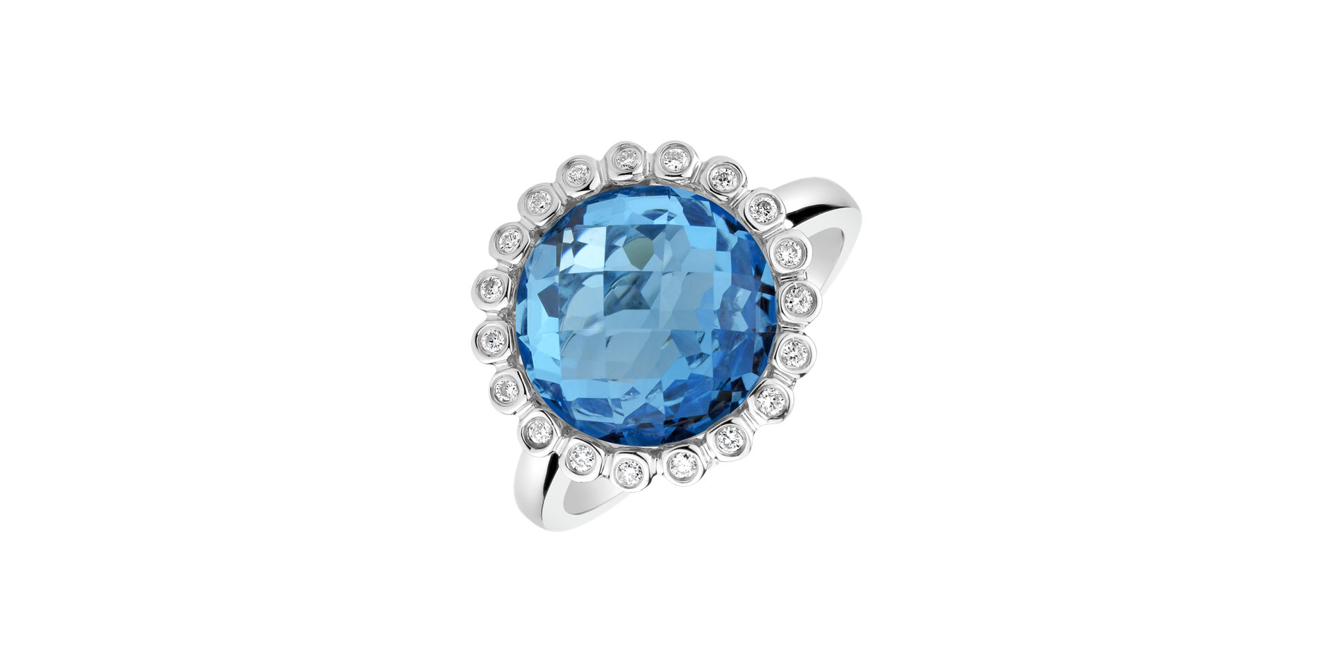 Diamond ring with Topaz Ileana
