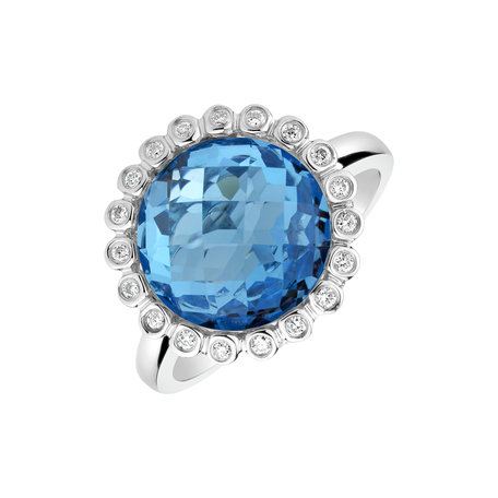 Diamond ring with Topaz Ileana