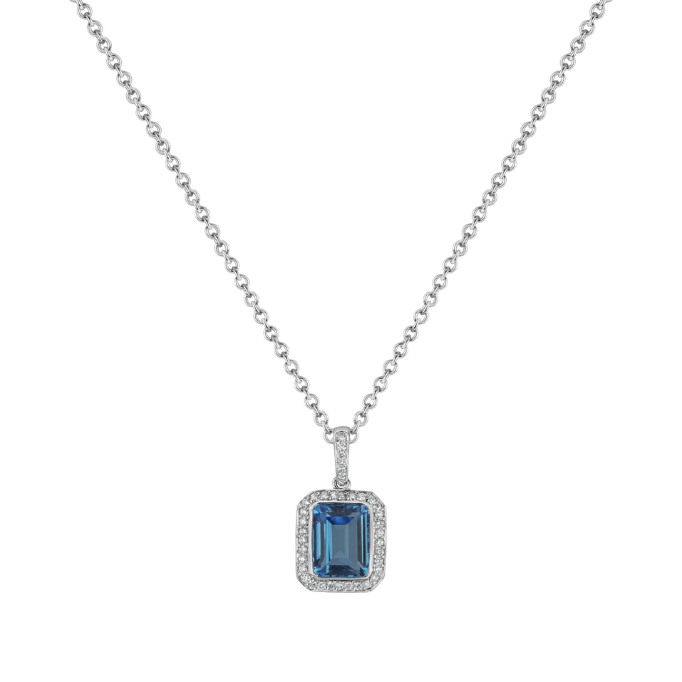 Diamond pendant and necklace withTopaz Étrange