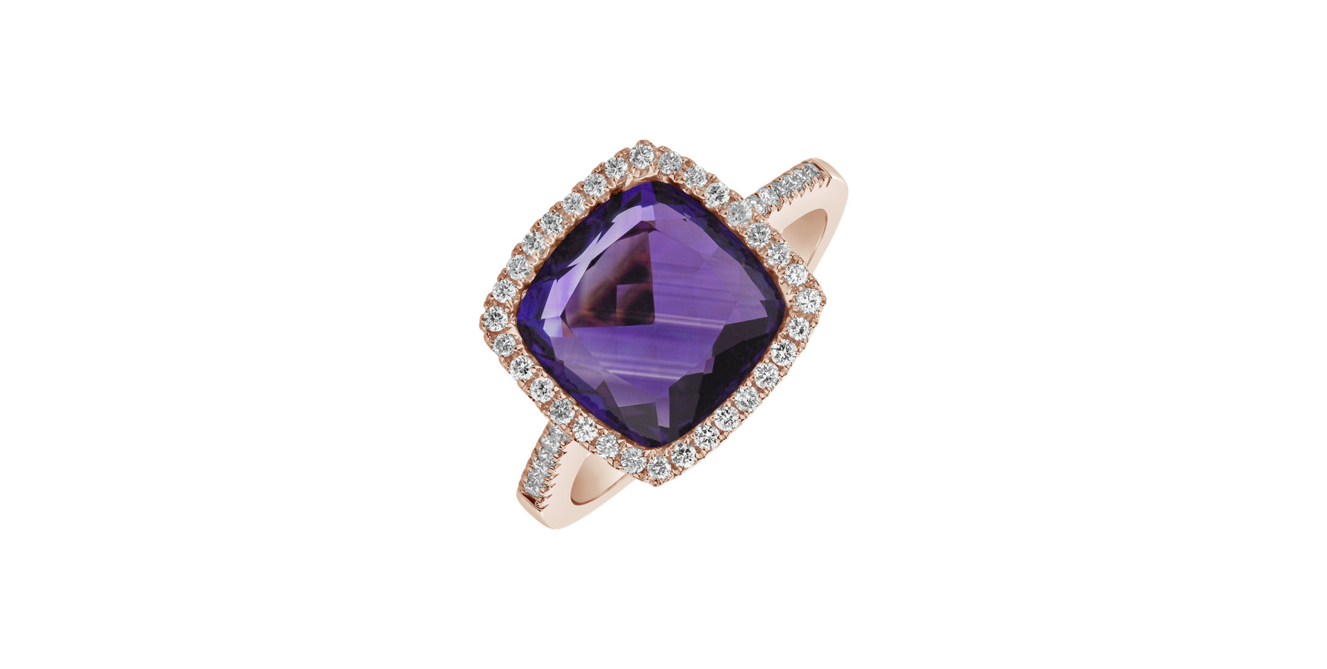 Diamond rings with Amethyst Lumière