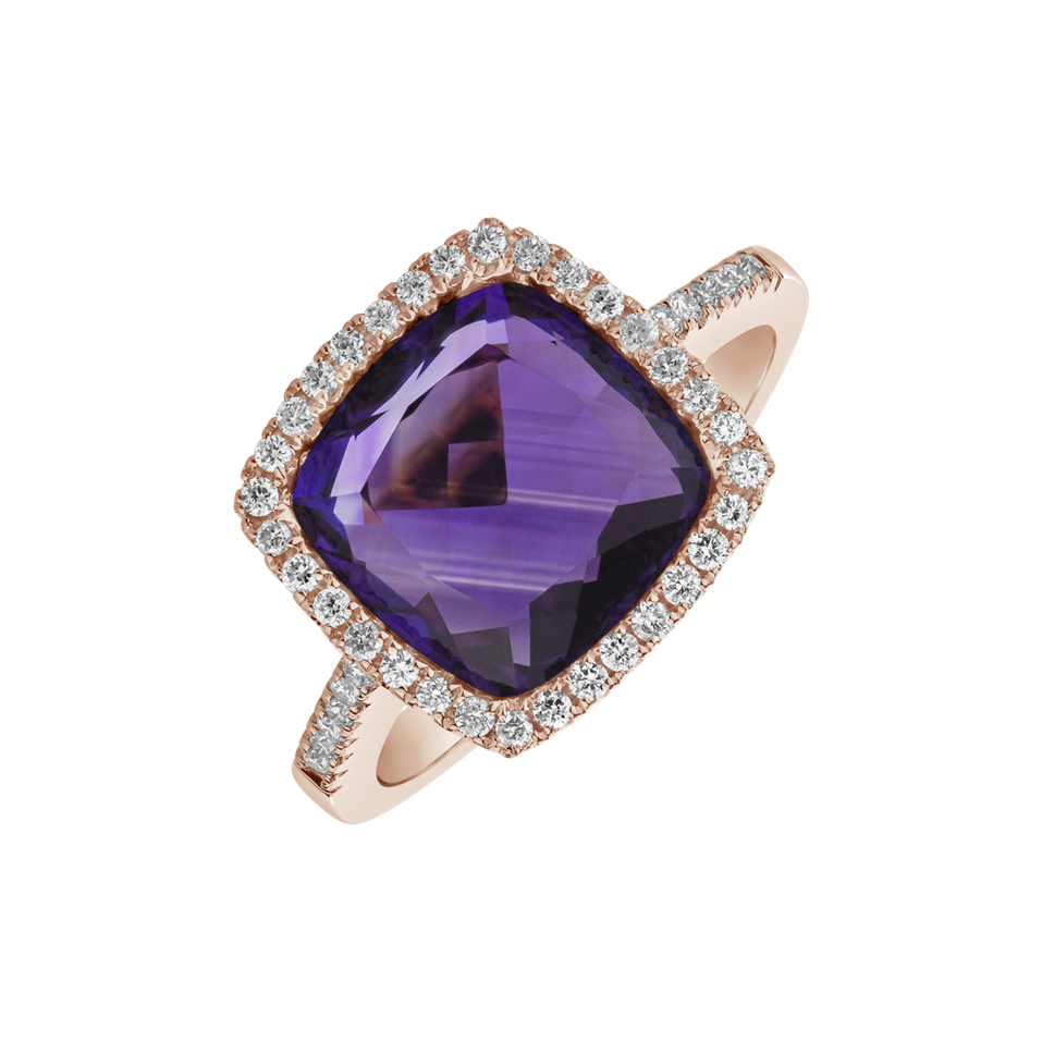 Diamond rings with Amethyst Lumière