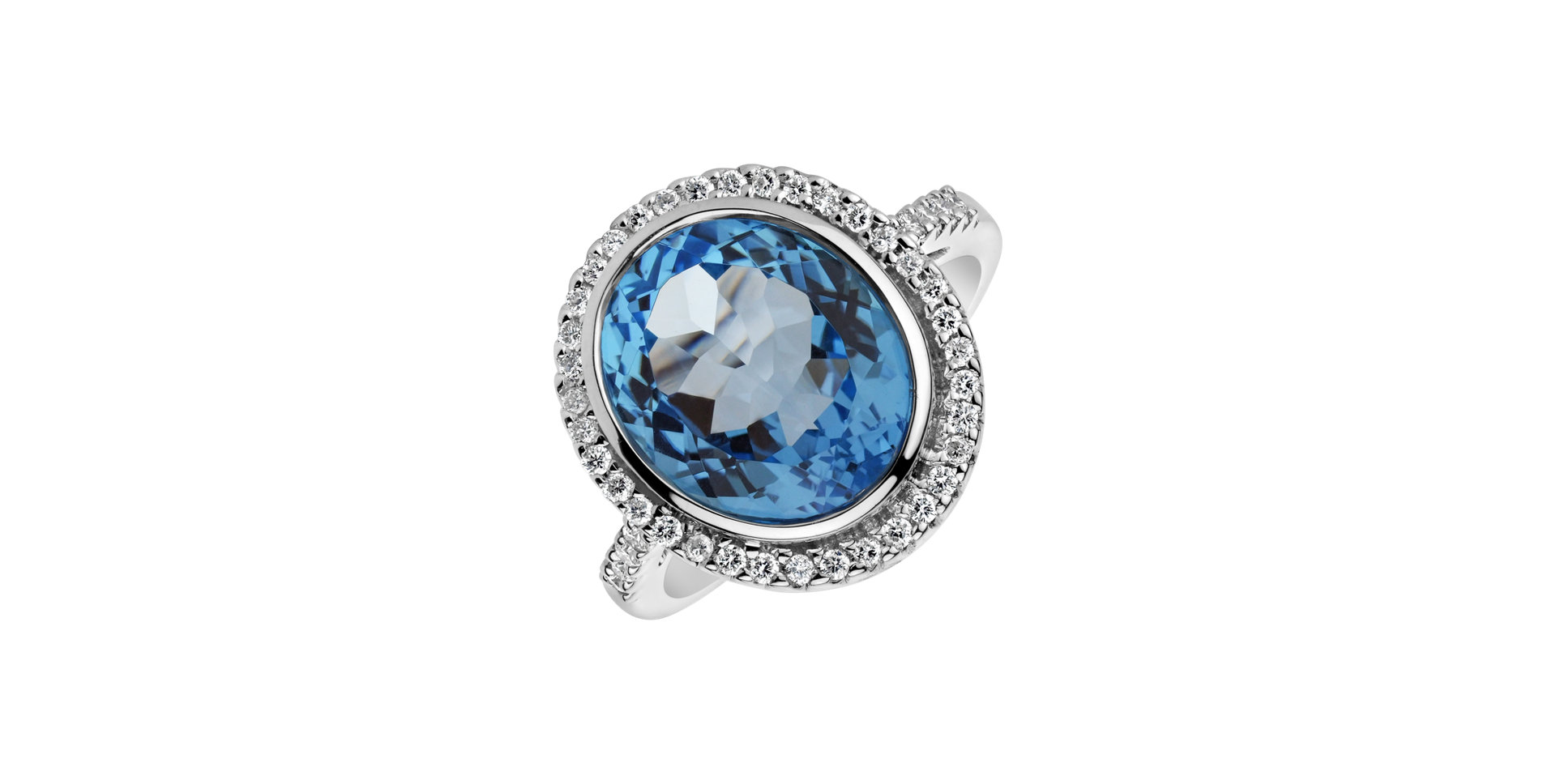 Diamond ring with Topaz Licorne