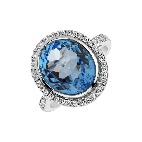 Diamond ring with Topaz Licorne