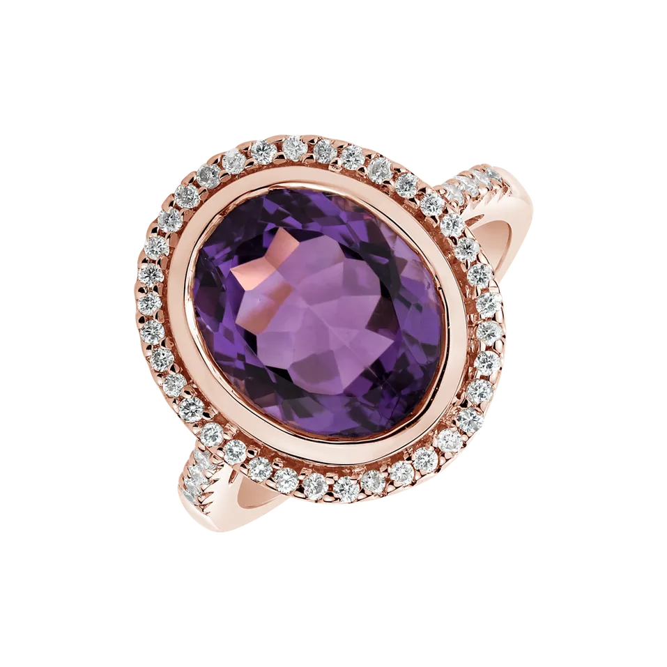 Diamond rings with Amethyst Viva Glam