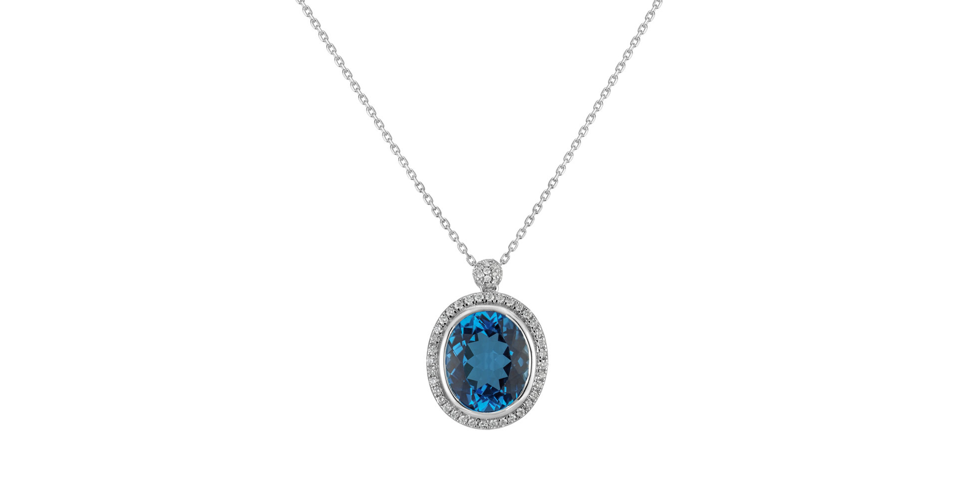 Diamond necklace with Topaz Alban