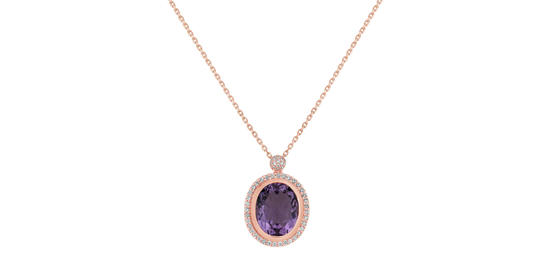 Diamond necklace with Amethyst Alban