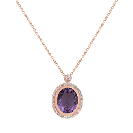 Diamond necklace with Amethyst Alban